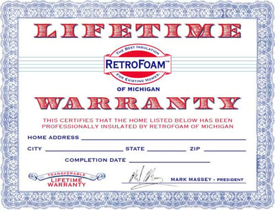 RetroFoam Warranty Certificate