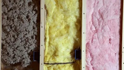 cellulose, fiberglass, and foam insulation