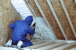 Attic spray foam insulation